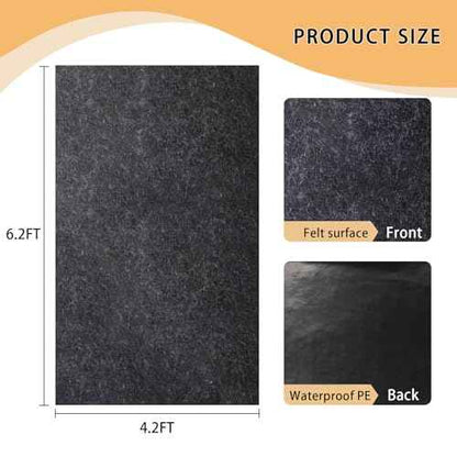 Qivine Outdoor Storage Shed Mat 6¡¿4 Ft, Waterproof Carport Flooring Mats, Anti-Slip Patio Furniture Carport Pad with Thickened Soft for Dust, Oil, Protection, Storage Building