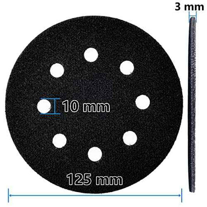 5 inch 8 Hole Premium Hook and Loop Pad Saver for Random Orbital Sanders Pads notably extends The Backing pad¢¥s Lifetime,Multi Hole Pad Protector (1 Pack)