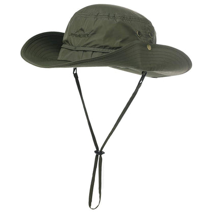 Comhats UPF 50 Sun Hats Wide Brim Summer Safari Hat Fishing Hiking Boonie Hats for Men Waterproof Army Green Small Medium