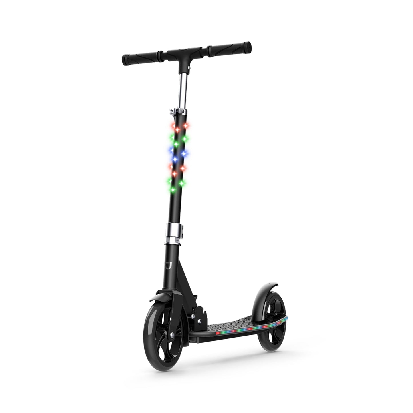 Jetson Jupiter Jumbo 3 Wheel Light Up Kick Scooter, Black- Adjustable Handlebar Foldable Ride On Toy for Toddlers and Kids Ages 5 and Up
