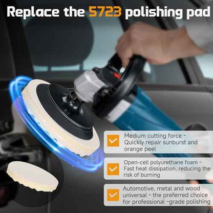 5725 polishing pad-8 Inch ?Replace for 3m 5723, 5733 Foam Buffing Pads-Professional Car Polishing Pad for Paint Correction and RV Polishing Compatible with dewalt, spta and Chemical Guys Polishers