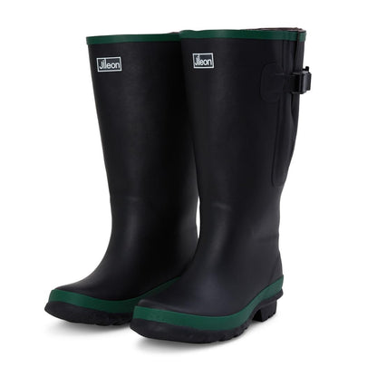 Jileon Extra Wide Calf Womens Rain Boots with Rear Expansion - Fit up to 20" Calves | Designed For Ladies with Wide Feet or Ankles | Durable and 100% Waterproof Boots