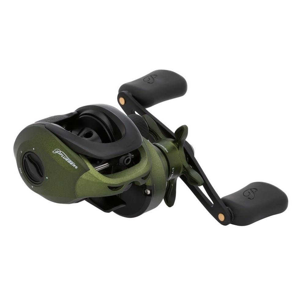 Pflueger Monarch Low Profile Fishing Reel, Left Handle Position, Graphite Body and Rotor, Corrosion-Resistant, Aluminum Spool, Star Drag System