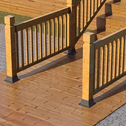 4x4 Post Base 10Pcs, Internal 3.6"x3.6" Heavy Duty Powder-Coated Steel Post Bracket Fit for Standard Wood Post Anchor, Decking Post Base for Deck Porch Handrail Railing Support