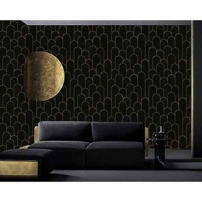 Peel and Stick Wallpaper Black Wallpaper Marble Pattern Removable Black Geometric Contact Paper Waterproof Self-Adhesive Black Wallpaper for Wall Cabinets Countertops Covering Viny Film 118"x17.3"