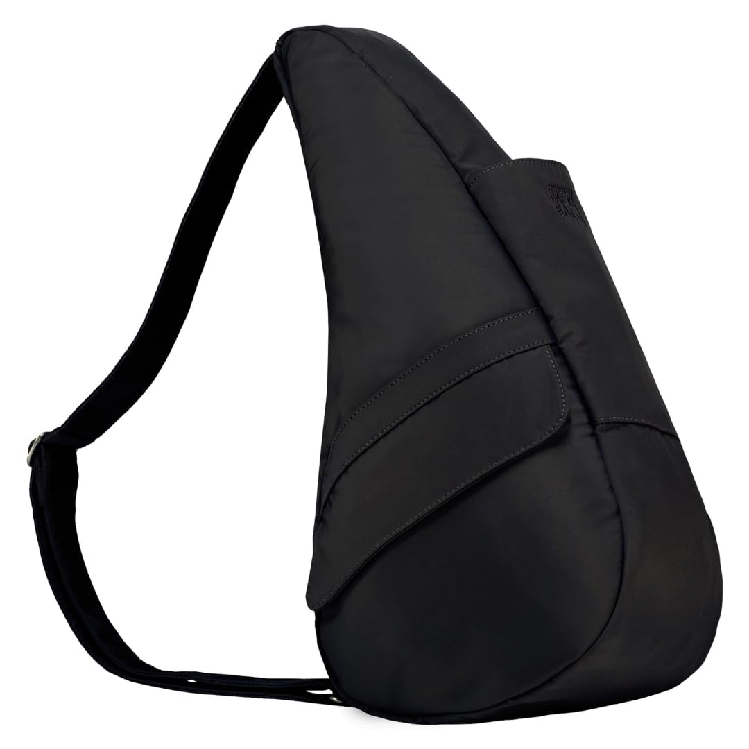 AmeriBag 17" Microfiber Healthy Back Bag Ergonomic Crossbody Sling for Everyday Use, Travel & Walking Comfort (Black)