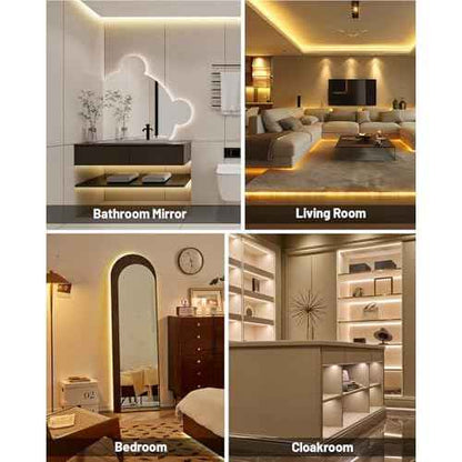 COB LED Strip Lights 32.8ft, Dimmable White CCT Tunable 2300K-6500K, DC 24V High Lumen Cuttable LED Tape Light, 6080 LED 48W CRI 90, APP Remote Control, Music Mode, For Home DIY, Living Room, Bedroom
