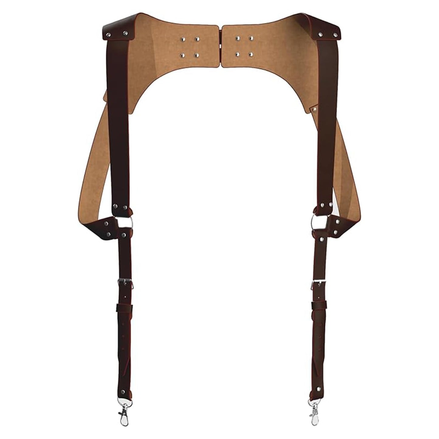 Dicosky PU Leather Suspenders for Men,Vintage Adjustable Buckle,Renaissance&BDSM Harness Style Heavy Duty for Role Play Wedding Groomsmen