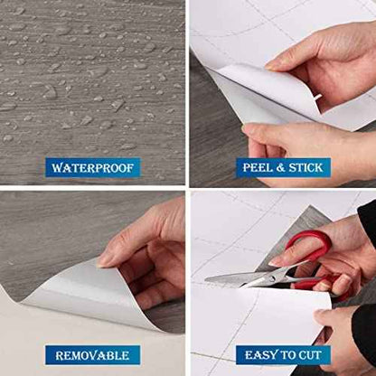 FunStick 36"x200" Grey Natural Wood Contact Paper for Cabinets Peel and Stick Grey Wood Wallpaper Self Adhesive Wood Grain Contact Paper for Countertop Paper Desk Walls Waterproof Wall Paper Roll
