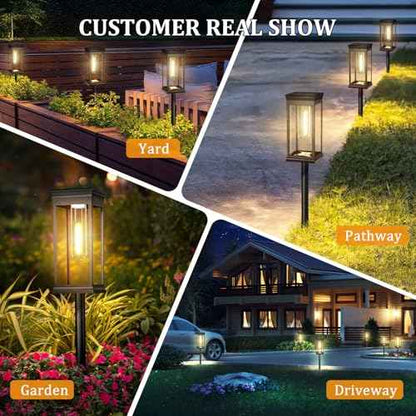 8 Pack Solar Pathway Lights Outdoor, IP65 Waterproof Solar Lights Outdoor £¬Auto On/Off Walkway Landscape Lighting, Warm White LED for Garden, Yard, Driveway, Patio Landscape Decor