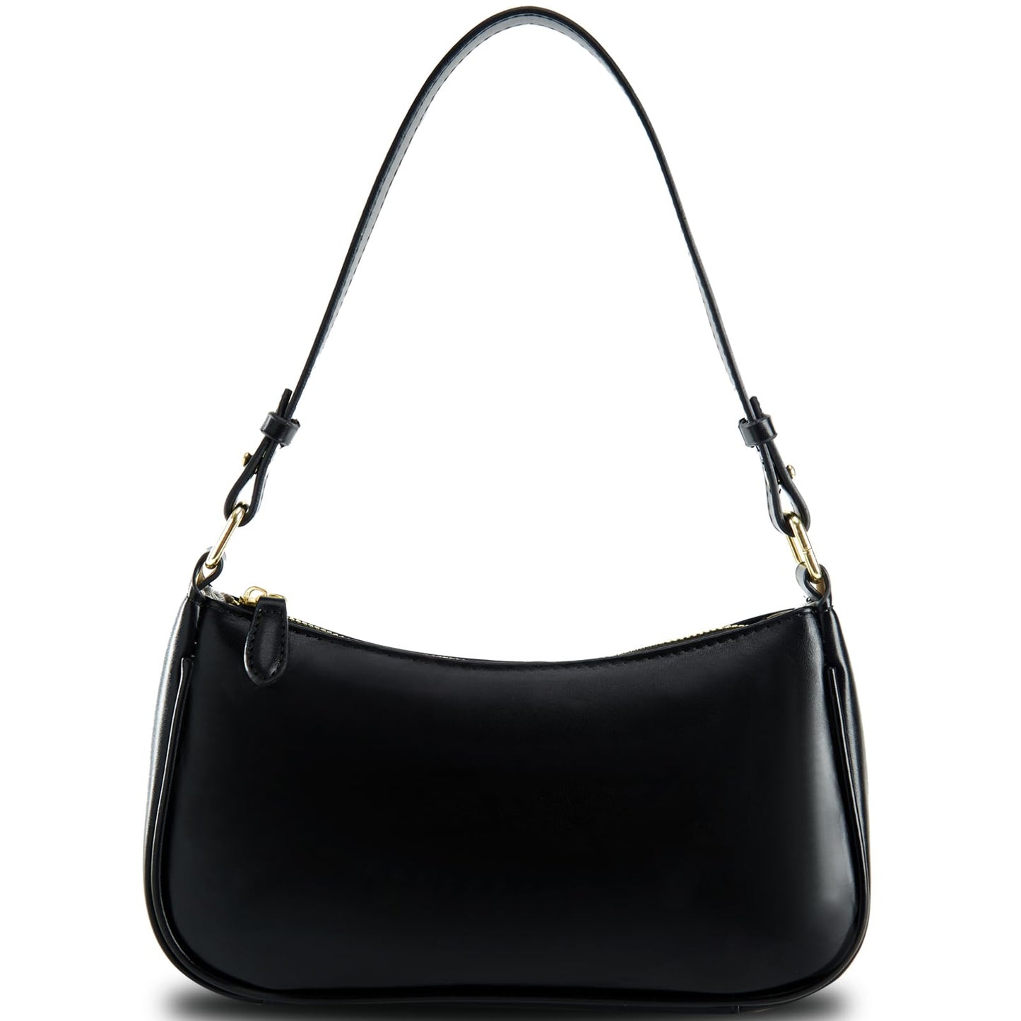 Shoulder Bags for Women Leather Hobo Sling Tote Handbag Retro Clutch Purse with 2 Removable Straps and Zipper Closure (black)