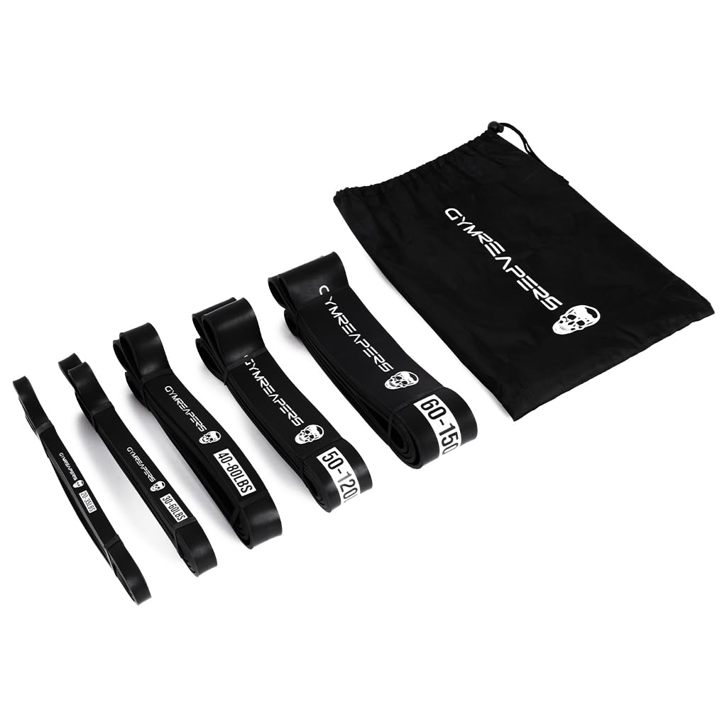 Gymreapers Resistance Bands for Working Out – Elastic Pull Up Exercise Assistance Bands Set for Powerlifting, Stretching, WOD, Strength Training – for Men & Women
