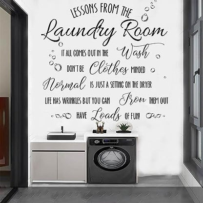 Laundry Wall Decal: Lessons from The Laundry Room - Wash & Dry Quote for Home & Apartment