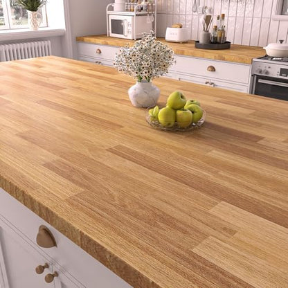 Butcher Block Countertop Contact Paper Brown Wood Grain Contact Paper Peel and Stick for Cabinets Waterproof Self Adhesive Wood Wallpaper for Kitchen Bathroom Removable Papel Tapiz 17.7"x80"