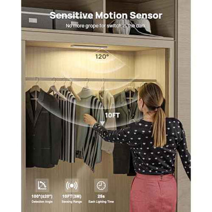 Under Cabinet Lights Wireless,Motion Sensor Light Indoor Closet Lights with Remote Control,3 Color Temps,LED Rechargeable Battery Operated,Under Counter Lights for Kitchen,Wardrobe,Stairs,5 Pack