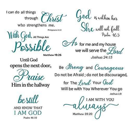 Bible Verse Wall Decals Inspirational Wall Decals Quotes Christian Scripture Religious Wall Stickers Peel and Stick Motivational Decal Postive Saying Wall Stickers for Women Family Home Bedroom Decor¡¦