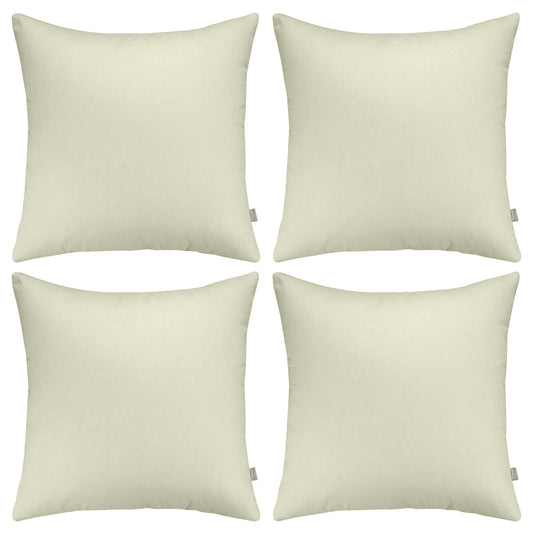 Thmyo 4-Pack 100% Cotton Comfortable Solid Decorative Throw Pillow Case Square Cushion Cover Pillowcase Sublimation Blank Pillow Covers DIY Throw Pillowcase for Sofa(18x18inch/45x45cm,Beige)