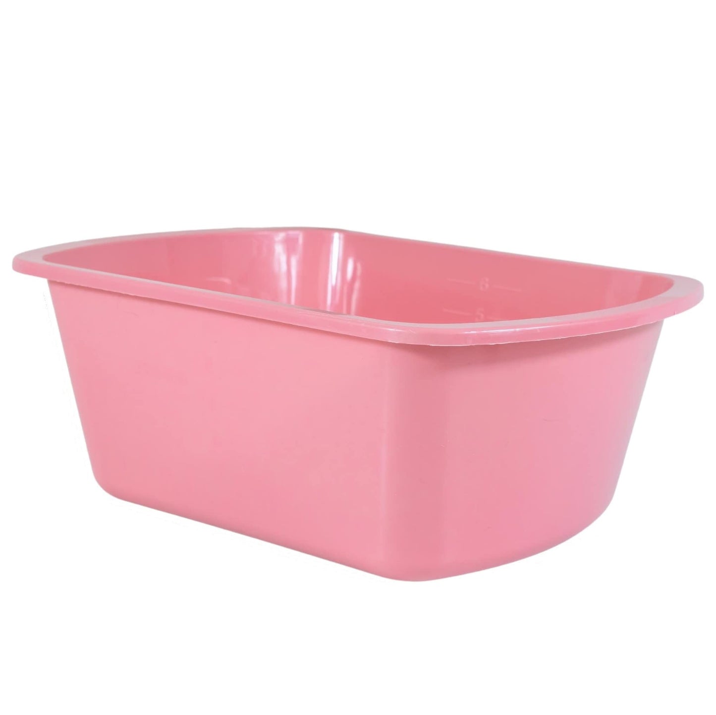 Wash Basins – Rectangular Plastic Hospital Bedside Soaking Tub - Small 7 Qt Graduated Bucket - Portable Washbasin for Washing, Cleaning, Foot Bath, Dishes, Face Cleansing Bowl -13.25 x 10 x 4.5 Inches