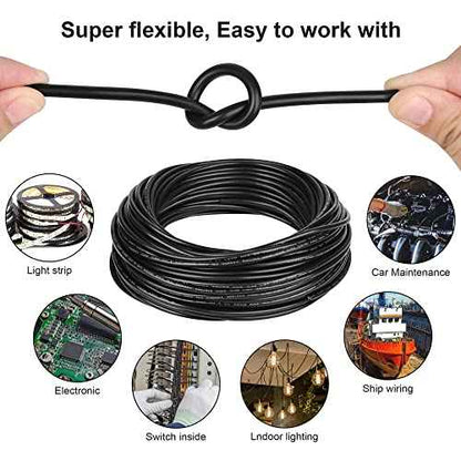 18 Gauge Wire 2 Conductor,18 AWG Electrical Wire Stranded PVC Cord Oxygen-Free Copper Cable,200FT 2 Core Pure Copper Flexible Cable Wire for LED Lamp Lighting Strips Automotive (18AWG-2C, 200FT)¡¦