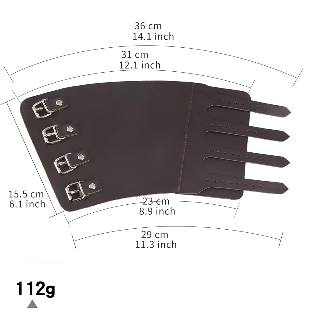 HOEACXY Viking Bracers for Men Medieval Leather Bracers Buckles Leather Arm Guards Cuff Gauntlet Wristband Armband for Men Women 1 Pair brown