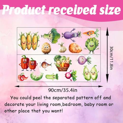 SUPERDANT Cartoon Vegetables Wall Decor Food Wall Sticker Kitchen Art Murals Stickers Restaurant Decor Peel and Stick Adhesive Sticker for Kitchen Restaurant Dining Room Nursery Decoration