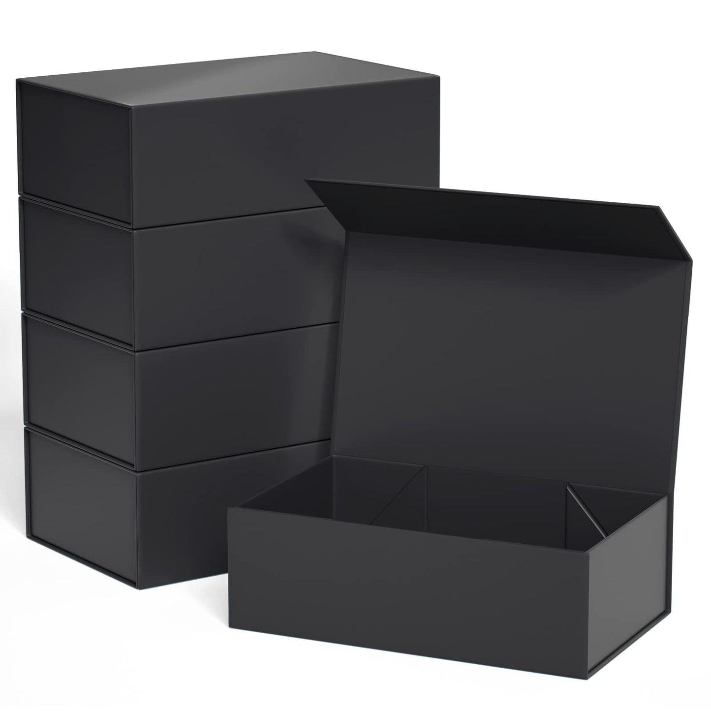 Gift Boxe 10" x 6" x 3" with Magnetic Closure Lid Gift Boxes for Presents,Bridesmaid Gifts Box,Cute Box,Birthday Gift box,Luxury for Gift Packaging, Magnetic Gift Box for Wrapping Gifts (Black/5PCS)