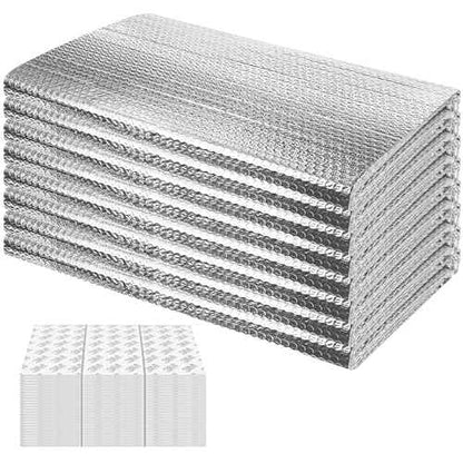 8P Garage Door Insulation Panels Kit 0.24"T Double Bubble Reflective Aluminum Foil 6MM Sheet Thermal Pre-Cut Insulation Shield 120 Tapes Winter Clod and Summer Heat for Attic Garage Wall (20.5" x 54")
