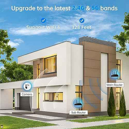 WESECUU Light Bulb Security Camera -5G& 2.4GHz WiFi 2K Security Cameras Wireless Outdoor Motion Detection and Alarm,Two-Way Talk,Color Night Vision,Human Detection, Bulb Camera Compatible with Alexa