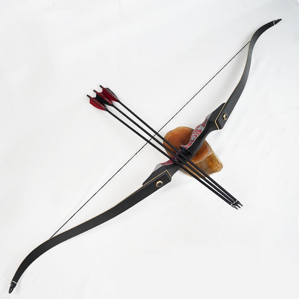 PMZ Recurve Bow and Arrow, Newset Professional Aldults Archery Hunting Bow, 60'' Wooden Takedown Bow, for Youth Beginners to Advanced Outdoor Practice & Hunting, Right Hand, 20 lbs