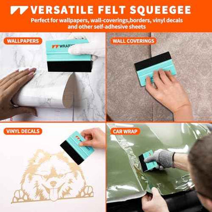 WRAPXPERT Wallpaper Tools, Wallpaper Smoothing Tools for Peel and Stick Wallpaper Hanging, Wallpaper Installation Kits for Bathroom Kitchen Contact Paper, Vinyl Backsplash Tile, Window Film Applying