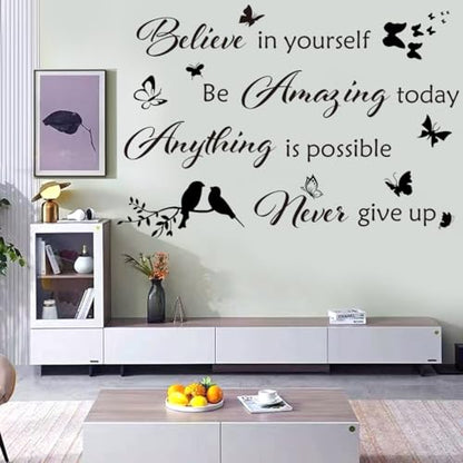 Inspirational Wall Stickers Wall Quotes Letter Stickers Ability Motivation Believe in Yourself Saying Home Decals Quote for Bedroom Living Room Hallways Office Classroom Teen Dorm Room Home Decor