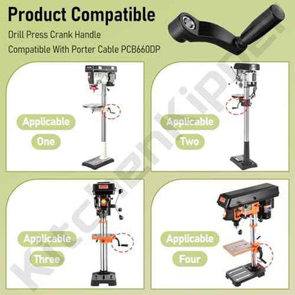 10601009A1 514007742 Drill Press Crank Handle Compatible with Sears Craftsman and Most 9/16" (14mm) Machine Shaft Handle 360¡Æ Free Rotation (6" swing diameter)