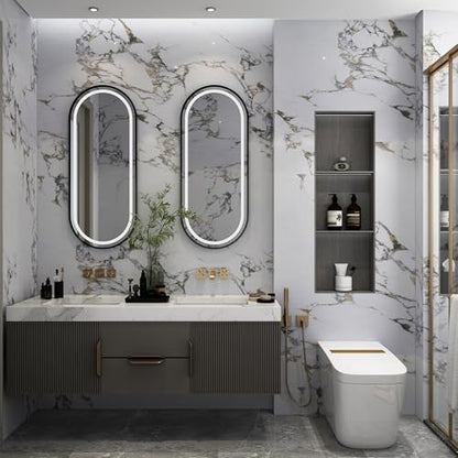 White Gold Marble self adhesive Contact Paper kitchen Granite Countertops peel and stick Wallpaper 118x16inch Removable sticky laminate Wall paper Vinyl Wrap Counter top cabinet decor table desk paper