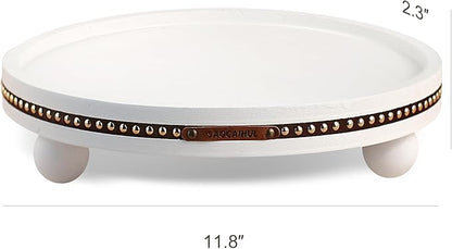 Decor Decorative Round Tray 11.81in for Home Decor for Coffee Table Farmhouse Kitchen Table Living Room Bathroom Centerpiece Tray Decor