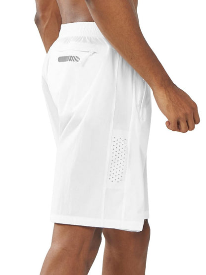 NORTHYARD Men's Athletic Running Shorts Gym Workout 7"/9"/5" Quick Dry Lightweight Sports Basketball Tennis 3 Zipper Pockets White 3XL