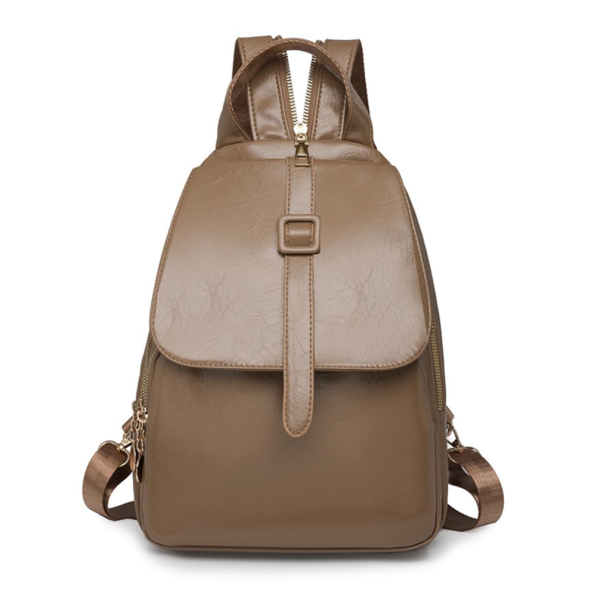YANAER Mini Backpack for Women PU Leather Anti-theft Small Fashion Cute LightWeight Daypack for Work Travel Daily Brown