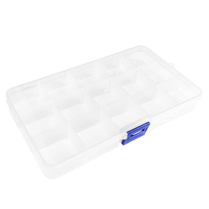 ZUFECY Fishing Tackle Box, Storage Organizer with Adjustable 15 Dividers, Transparent Organizer Tray Organizers and Storage Box for Tackle Bead