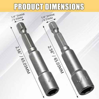 12Pcs 1/4 & 5/16 Inch Magnetic Nuts Driver Impact Driver Drill Bits - 1/4 Inch Shank, Power Nut Drill Bit Socket Nut Driver Bits for Electric