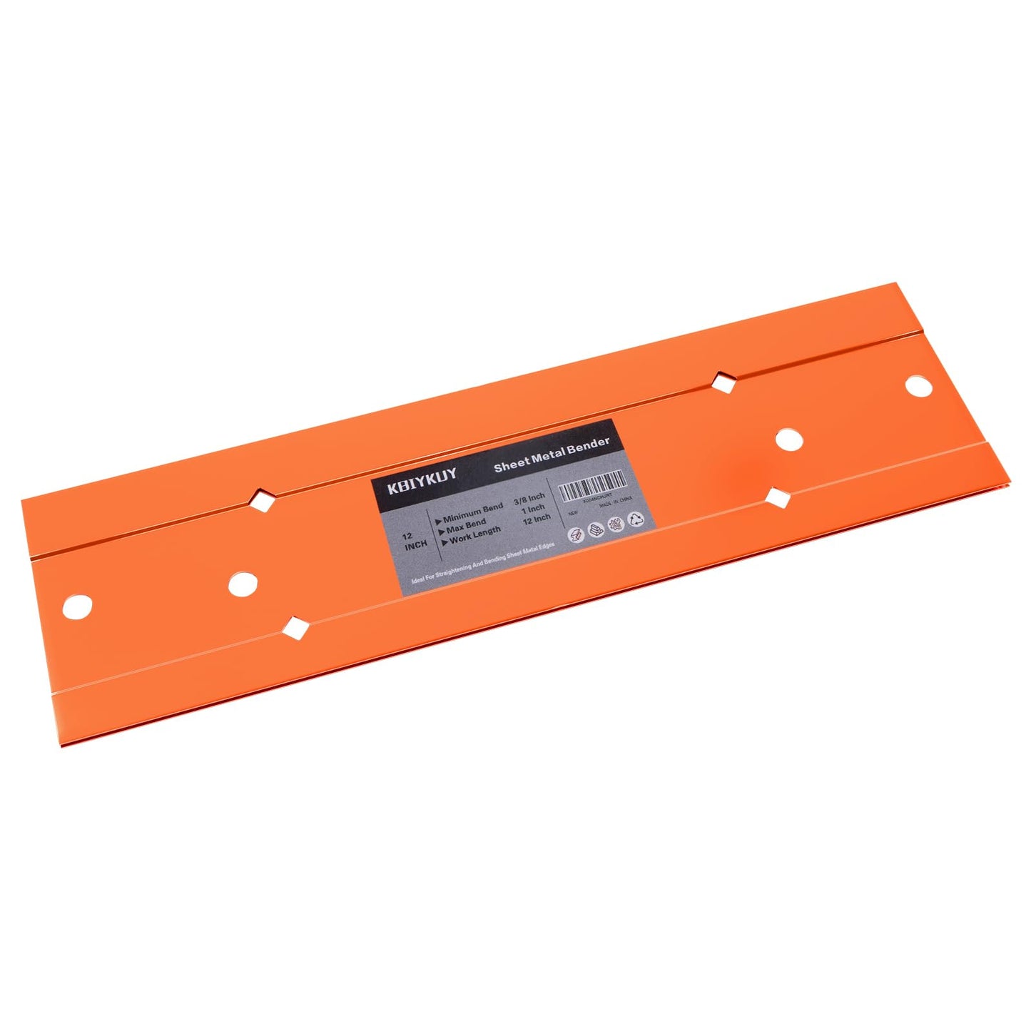 Kbiykuy Sheet Metal Bender Folding Tool, 12 Inch Hand Seamer for HVAC Ductwork, Roofing & Metal Panels, 3/8" & 1" Fold Depth, Heavy Duty Steel Brake with High-Visibility Orange Finish