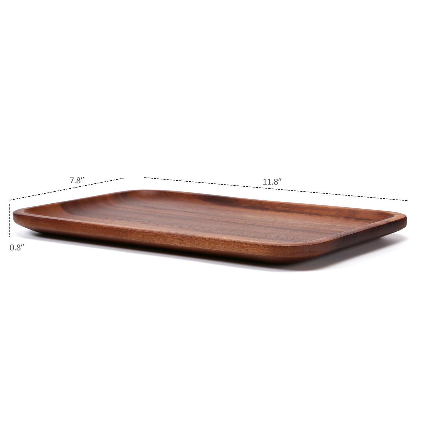 Velinjowy Serving Acacia Wood Valet Tray for Men Women, Catch All Acacia Mens Key Dump Bedside Nightstand Organizer EDC Decorative Wooden Tray for Phone Watch Wallet Keys Jewelry
