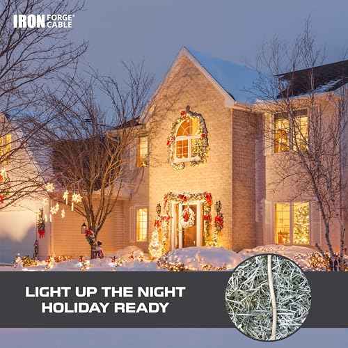 Iron Forge Cable Weatherproof 100 Ft Outdoor Extension Cord - 16/3 SJTW Heavy Duty Light Brown Extension Cord 3 Prong - 10 Amp Exterior Power Cable