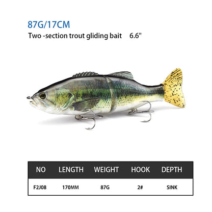 ods lure Fishing Lure Glide Bait Jointed Swimbait Artificial Fishing Bait with Hooks for Bass Trout Pike Walleye (Trout Glide Bait 6.6")
