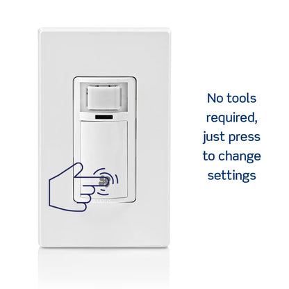 Leviton Humidity Sensor Switch for Bathroom Exhaust Fan, Automate Ventilation, Air Circulation, Moisture Control, ¼ HP, Single Pole, DHS05-1LW, White