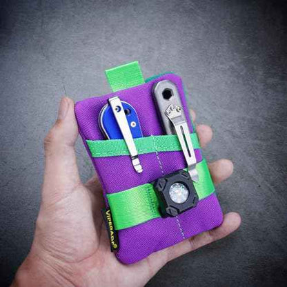 VIPERADE VE15 Small EDC Pouch, Pocket Organizer, EDC Pocket Pouch with DIY Patches Area, EDC Pocket Organizer Wallet for Cards, Small Tool Pouch for EDC Gears