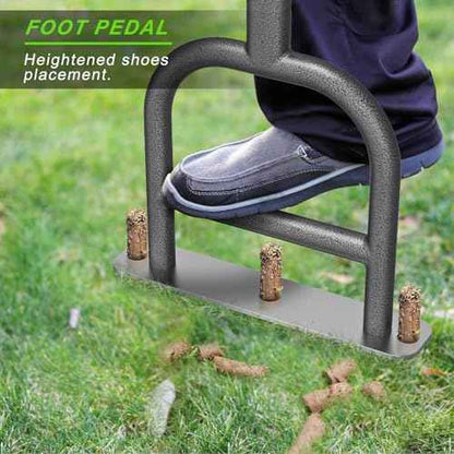 Dolibest Lawn Coring Aerator, Stainless Steel 3 Corer Plug Aerator Tool with Soft Rubber Grip, Manual Grass Aerating Tool, Garden Tool & Cleaning Hand Tool for Loosening Soil and Improving Lawn Health