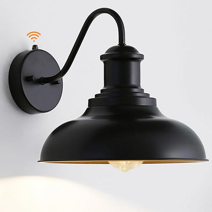 Dusk to Dawn Outdoor Lighting,12'' Diameter Large Black Barn Lights with Gooseneck,Exterior Farmhouse Wall Mounted Light,Vintage Outside Sconce,Anti-Rust Waterproof Porch Light for House Garage