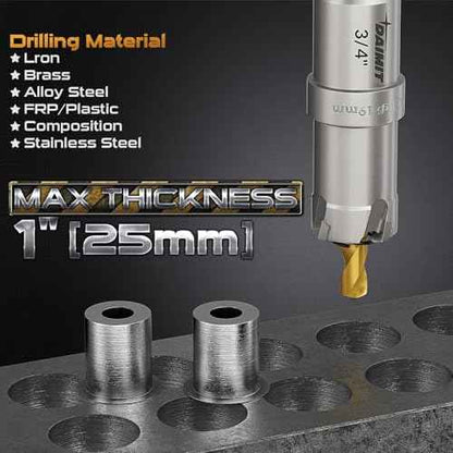DAIMIT 19Pcs TCT Hole Saw Kit, 1/2"-2-1/8" Heavy-Duty Tungsten Carbide Hole Saws Kit for Metal, Stainless Steel, Iron, Wood, Plastic, with 3*Detachable Pilot Drill Bits and 3*L-Wrench
