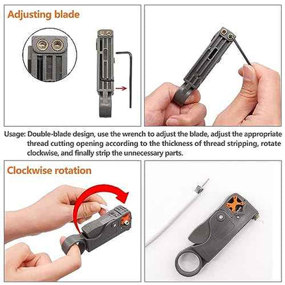 mxuteuk 2PCS Coax Coaxial Cable Stripper Cutter Tool for RG59 RG58 RG6 RG11