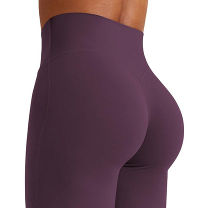 YEOREO Workout Leggings Womens No Front Seam Straight Leggings 33" High Waist Buttery Eddiy Gym Yoga Pants Black Berry Purple S