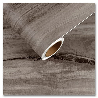 CRE8TIVE Matte Grey Washed Wood Contact Paper Peel and Stick Wood Wallpaper Removable Rustic Wood Grain Contact Paper for Countertops Waterproof Faux Wood Vinyl Wrap for Bedroom Cabinets Table 12"x80"